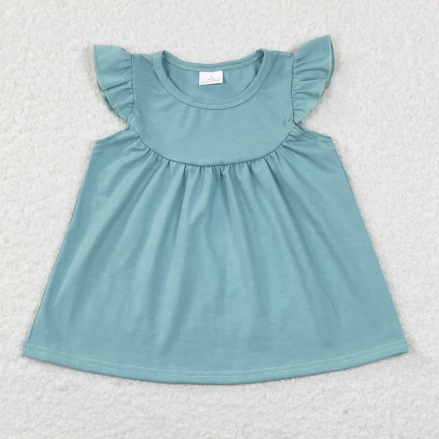 GT0460 Blue Green Flying Sleeve Top Girl Shirts RTS 202507