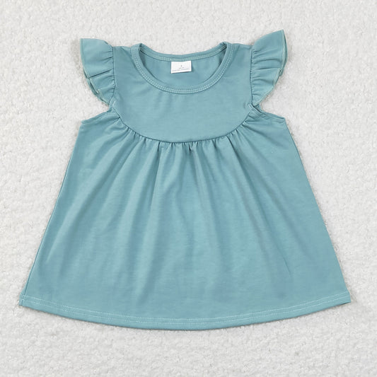 GT0460 Blue Green Flying Sleeve Top Girl Shirts RTS 202507