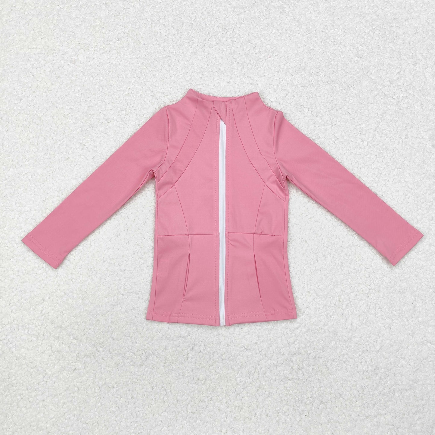 GT0680 Pink yoga dress zip-up long-sleeved top