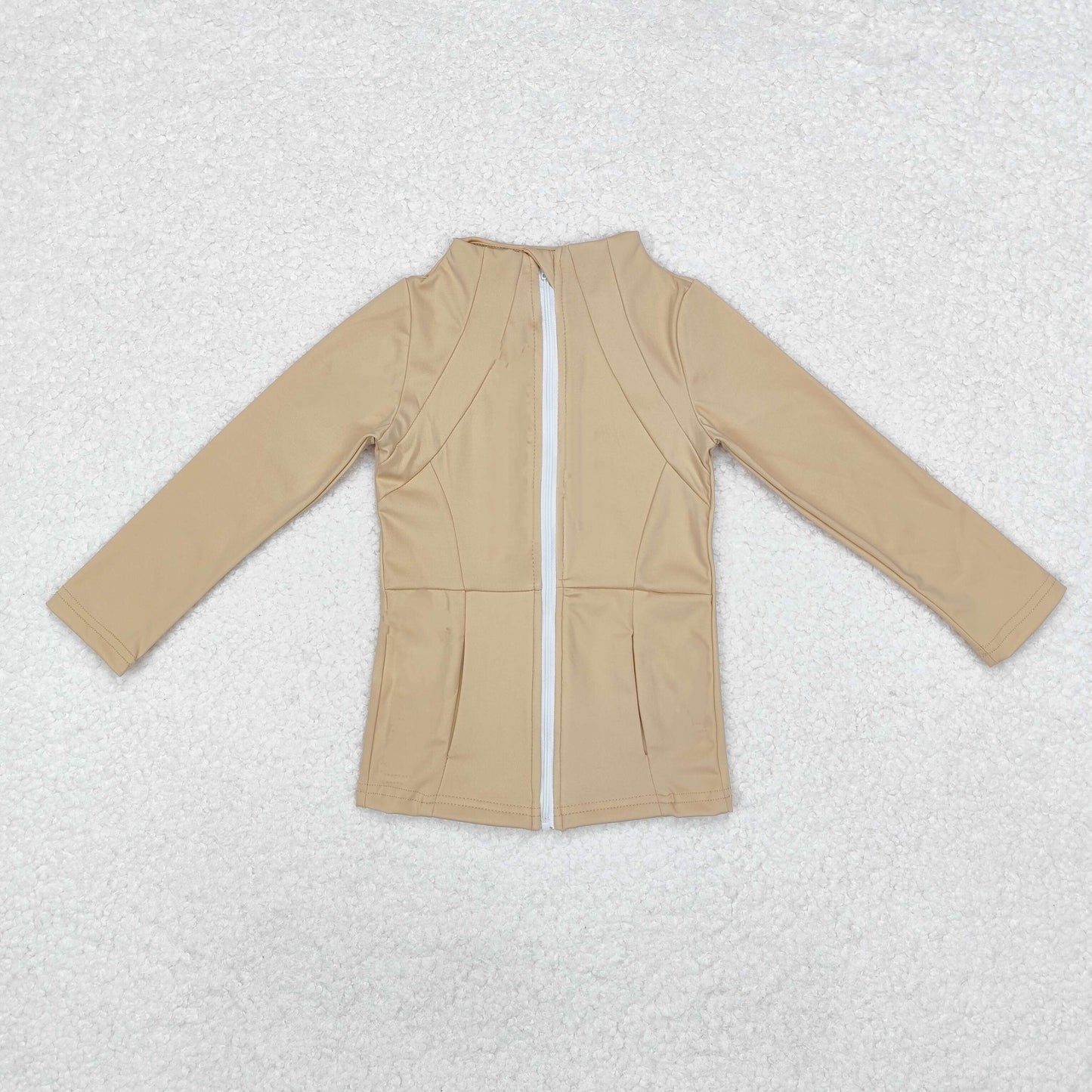 GT0681 Beige yoga jacket zipper long sleeve top