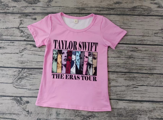 Preorder GT0690 NO MOQ taylor swift photo Pink short-sleeved top