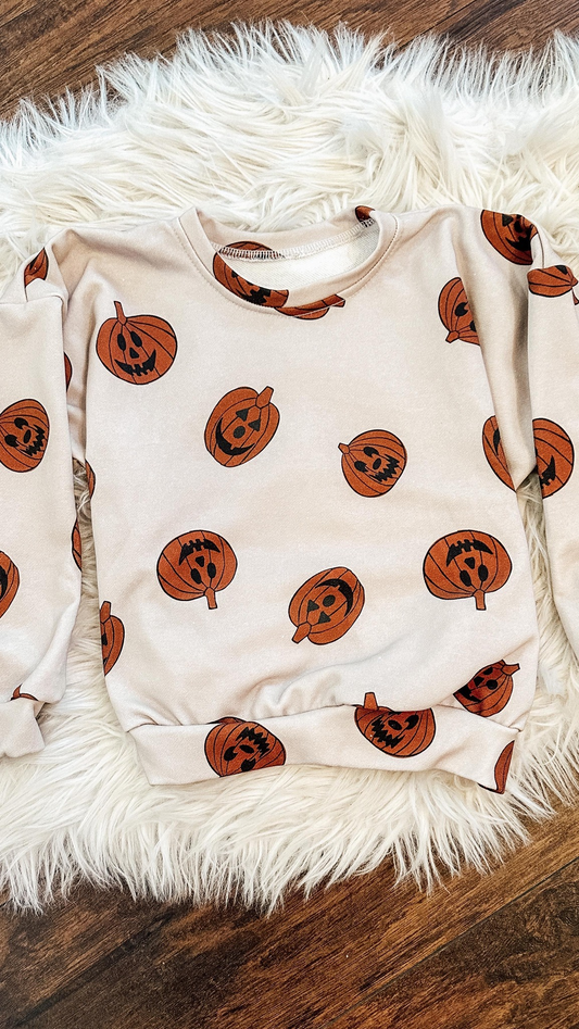 Preorder GT0700 NO MOQ Halloween Smiley pumpkin long sleeve top