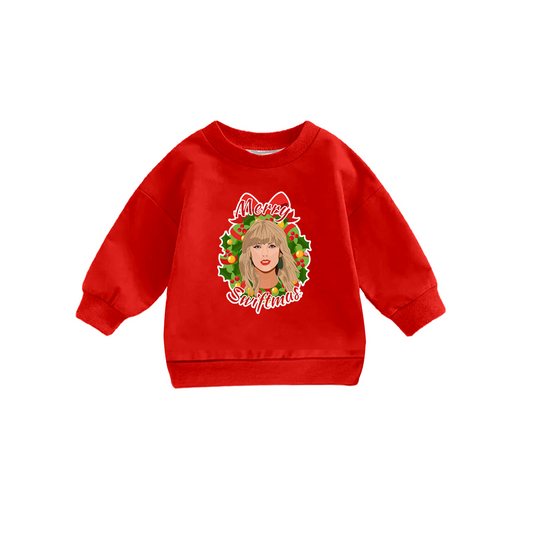 Preorder GT0703 NO MOQ merry swiftmas Red long-sleeved top