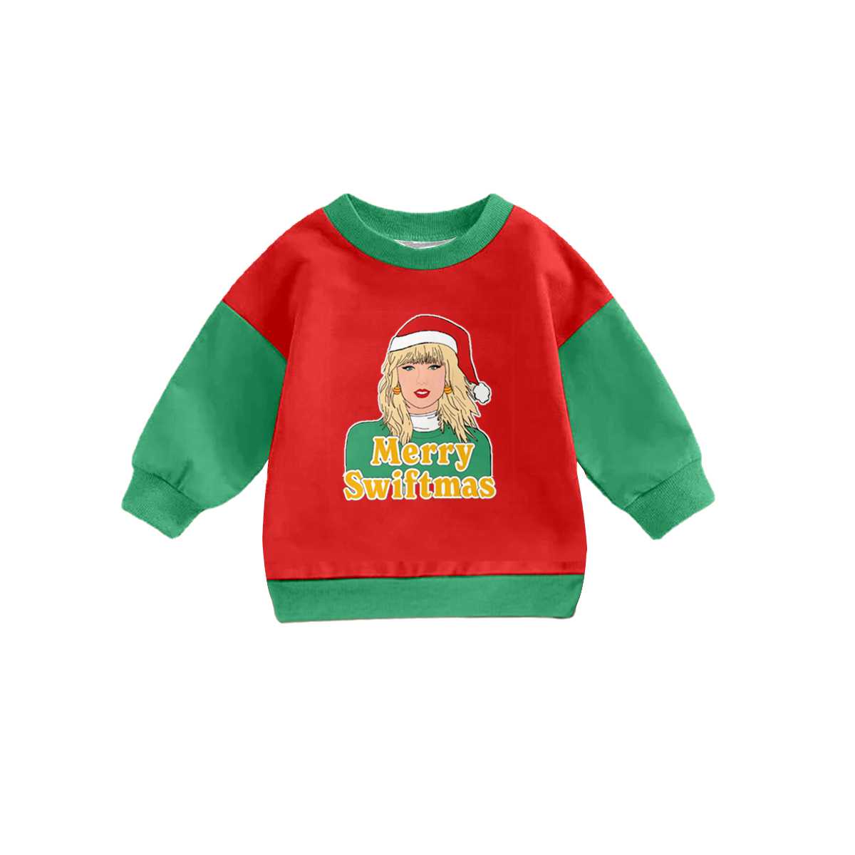 Preorder GT0704 NO MOQ merry swiftmas Red and green long-sleeved top