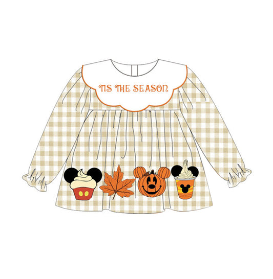 Preorder GT0749 Mickey Maple leaf jack-o '-lantern long sleeve top