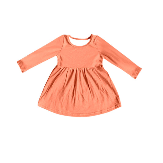 Preorder GT0754 Solid orange waist long sleeve top