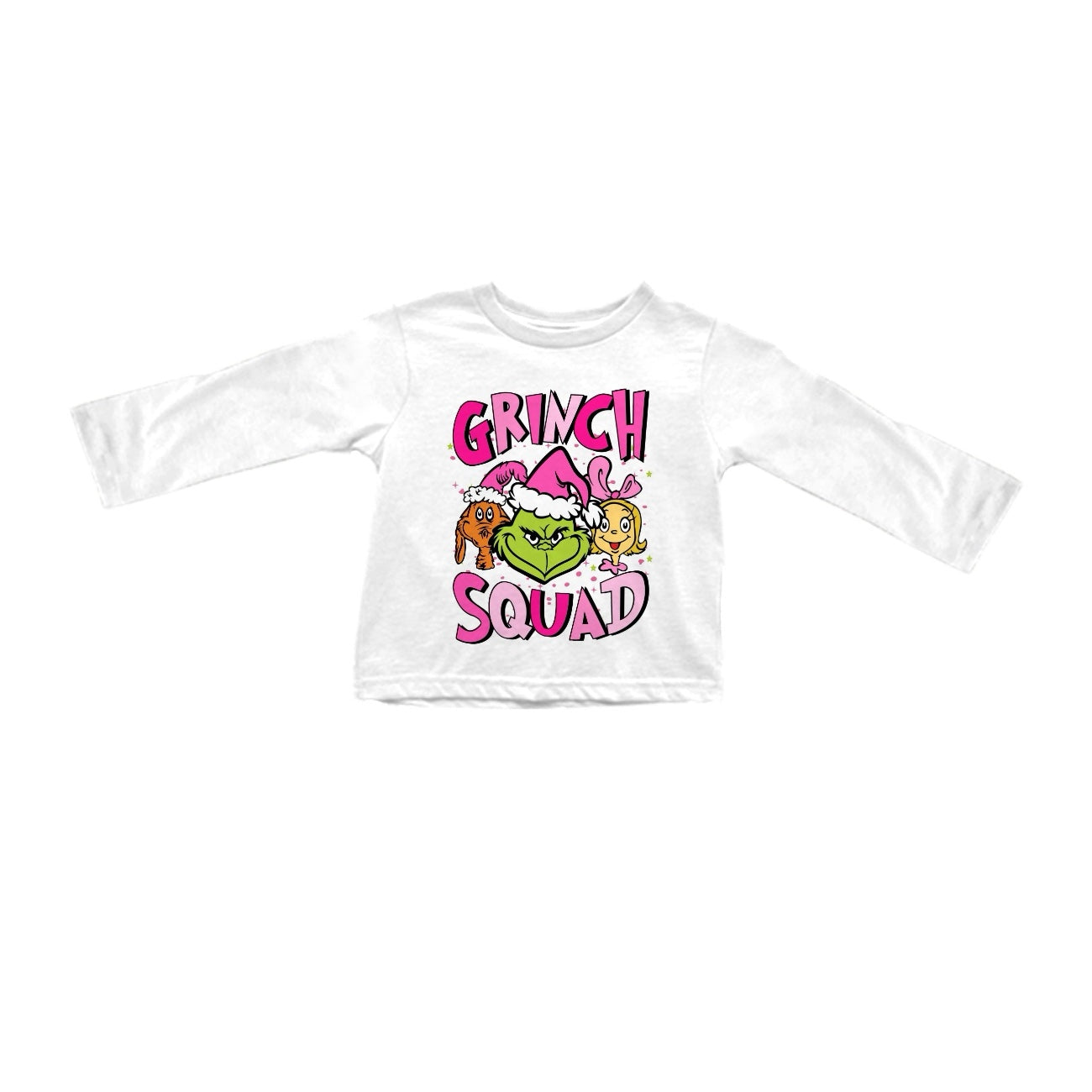 Preorder GT0757 grinch squad White long-sleeved top