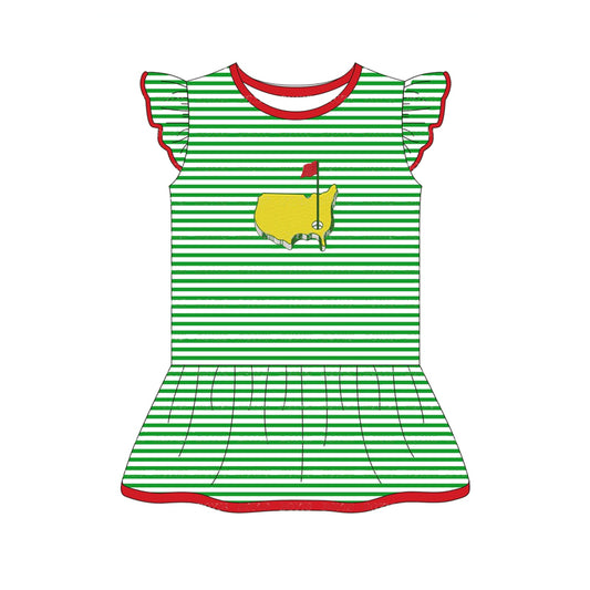 Preorder GT0771 Red Flag map Golf course Green striped flying sleeve top