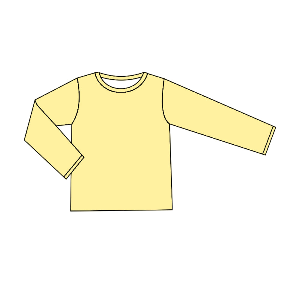 Preorder GT0780 Solid yellow long sleeve top high quality wholesale