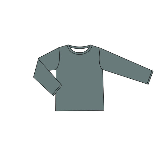 Preorder GT0802 Solid gray-green long-sleeved top