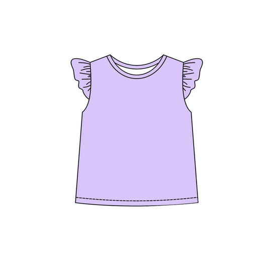 preorder GT0966 Pure Purple Fly Sleeve Top Shirts Girls Boutique clothes  202503
