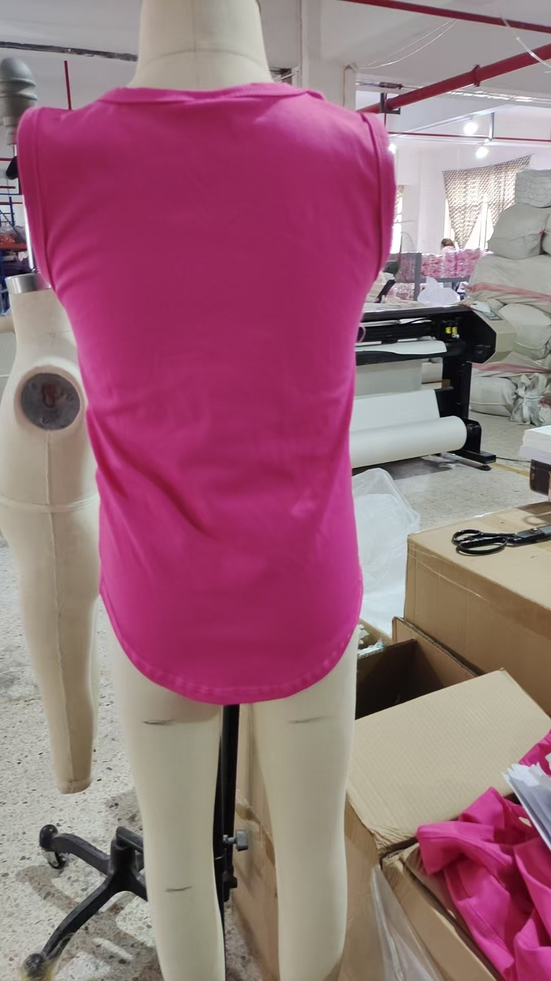 GT0982 Pure Rose Red Yoga Milk Silk Sleeveless Top Shirts Girls Boutique clothes  202505 RTS