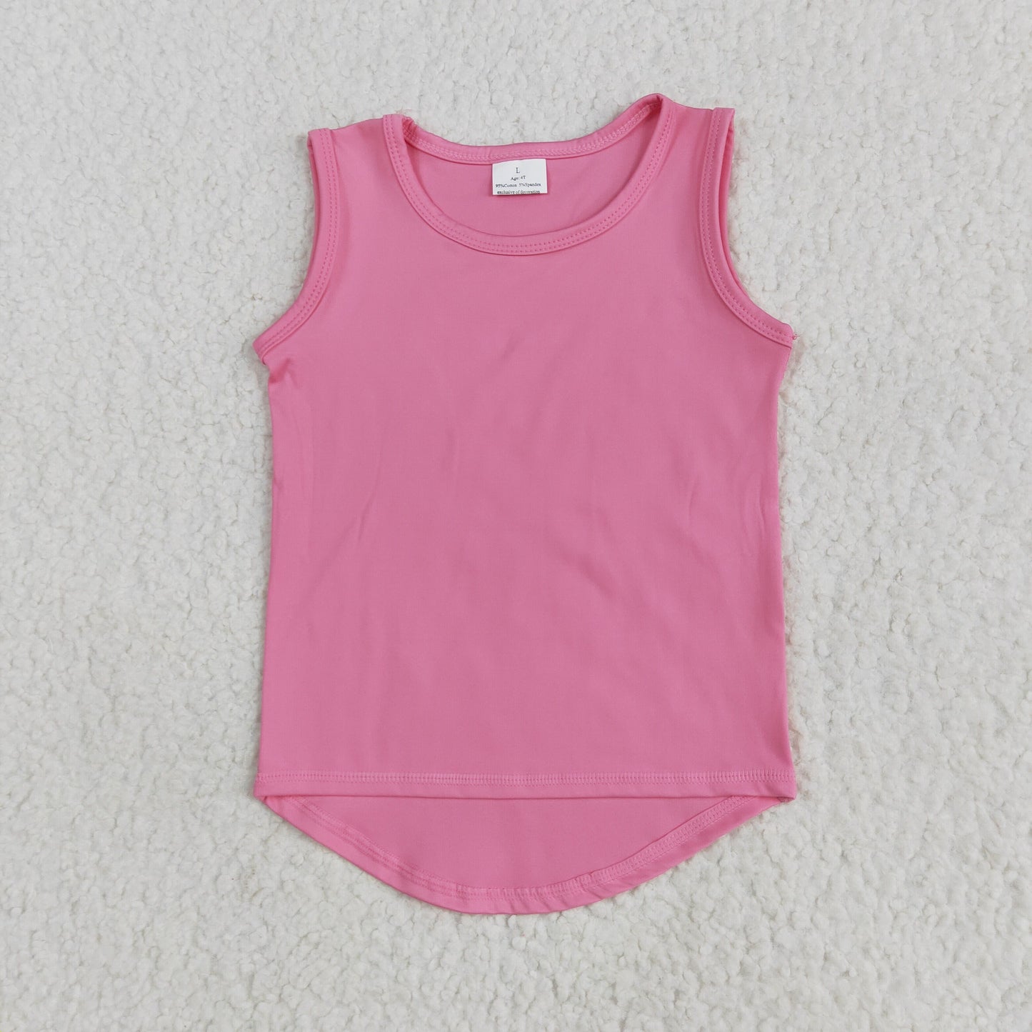 GT0983 Pure Pink Yoga Milk Silk Sleeveless Top Shirts Girls Boutique clothes  202505 RTS