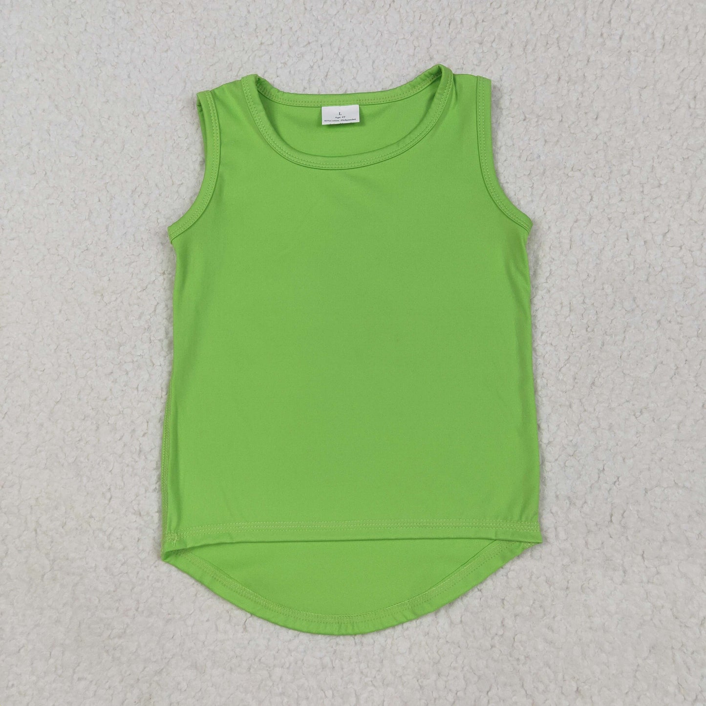 GT0985 Pure Green Yoga Milk Silk Sleeveless Top Shirts Girls Boutique clothes  202505 RTS