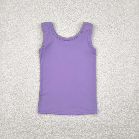 preorder GT0990 Pure Purple Yoga Milk Silk Sleeveless Top Shirts Girls Boutique Outfits 202503