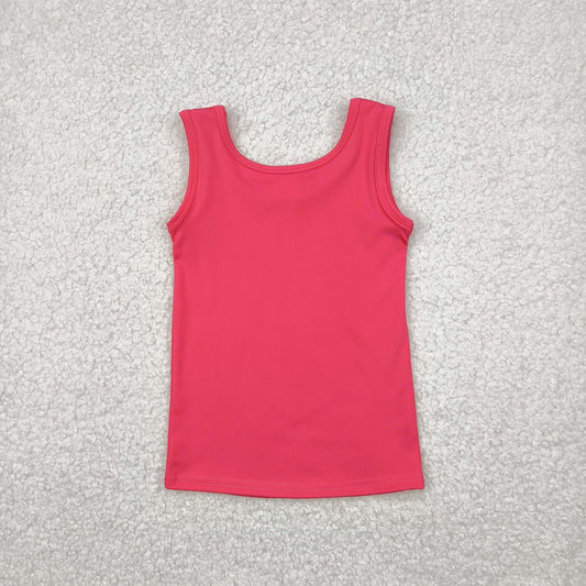 GT0991 Pure Pink Yoga Milk Silk Sleeveless Top Shirts Girls Boutique Outfits 202504 RTS