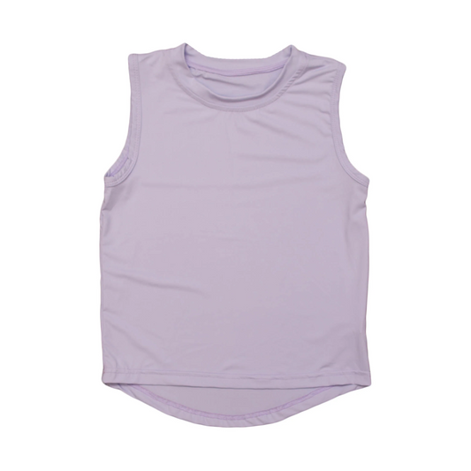 preorder GT0995 Pure Grey Purple Yoga Milk Silk Sleeveless Top Shirts Girls Boutique Outfits 202503