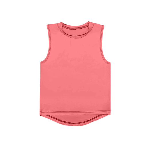preorder GT0997 Pure Orange Pink Yoga Milk Silk Sleeveless Top Shirts Girls Boutique Outfits 202503