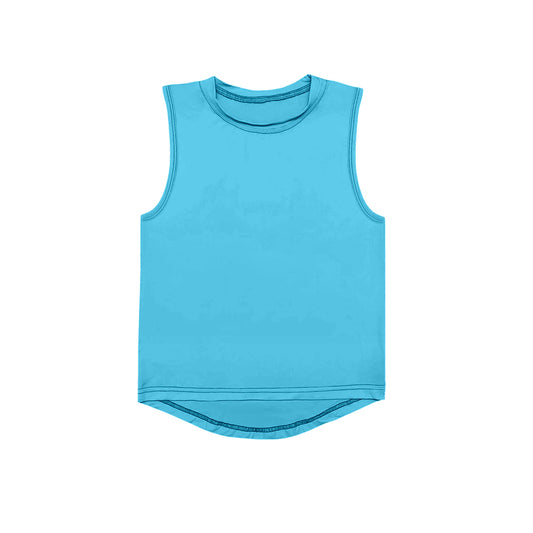 preorder GT1000 Pure Sky Blue Yoga Milk Silk Sleeveless Top Shirts Girls Boutique Outfits 202503