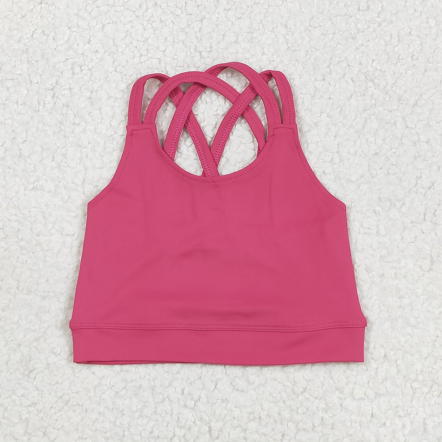 GT1010 Pure Rose Red Yoga Milk Silk Halter Vest Girls Boutique Outfits 202506 RTS