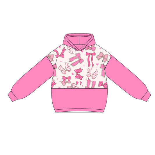Preorder GT1033 Girls Love Bow Rose Red Hoodie Long Sleeve Top 202505
