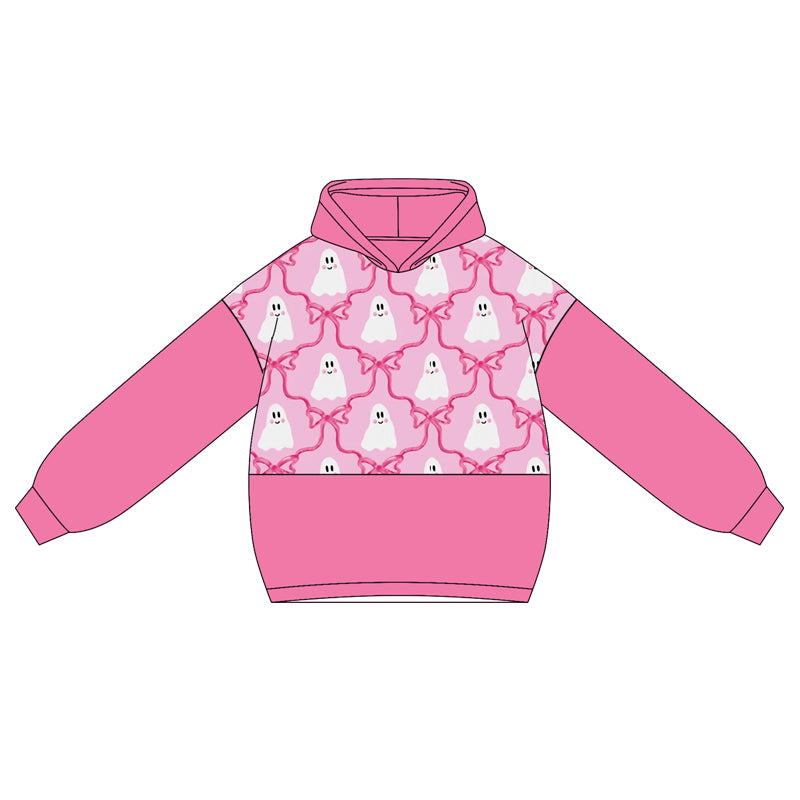 Preorder GT1038 Girls Ghost Bow Rose Red Hoodie Long Sleeve Top 202505