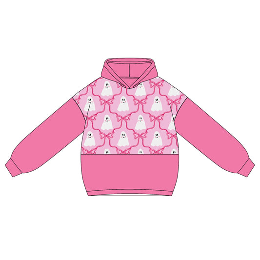 Preorder GT1038 Girls Ghost Bow Rose Red Hoodie Long Sleeve Top 202505