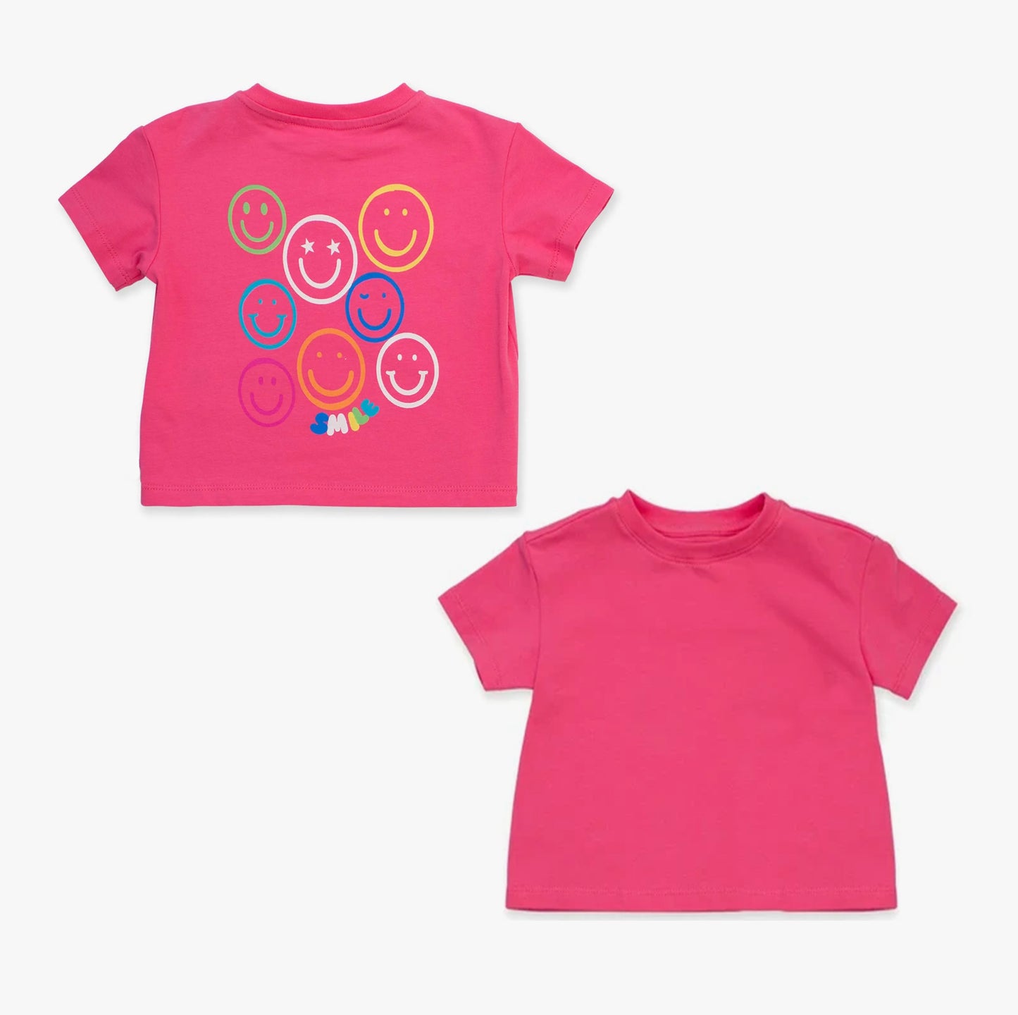 preorder GT1077 Smile Face Rose Red Short Sleeve Top Shirts Girls Boutique clothes  202506