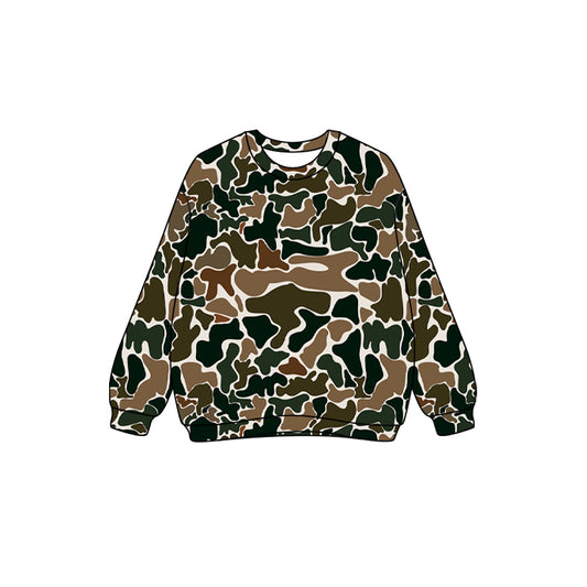 Preorder GT1122 Adult Women's Brown-Green Camouflage Long Sleeve Top 202507