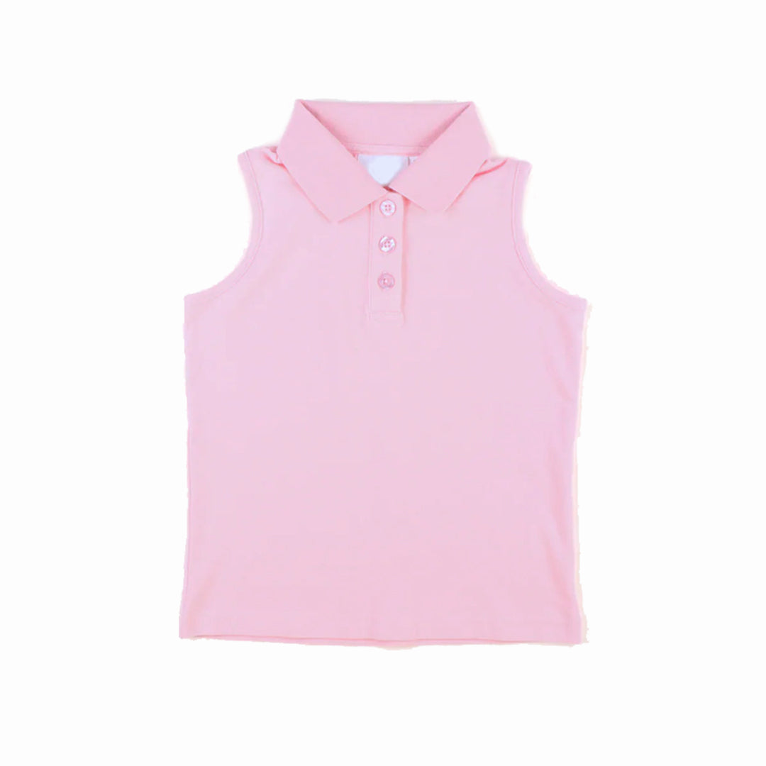 preorder GT1157 Girls Boutique Pure Pink Polo Sleeveless Yoga Top 202508