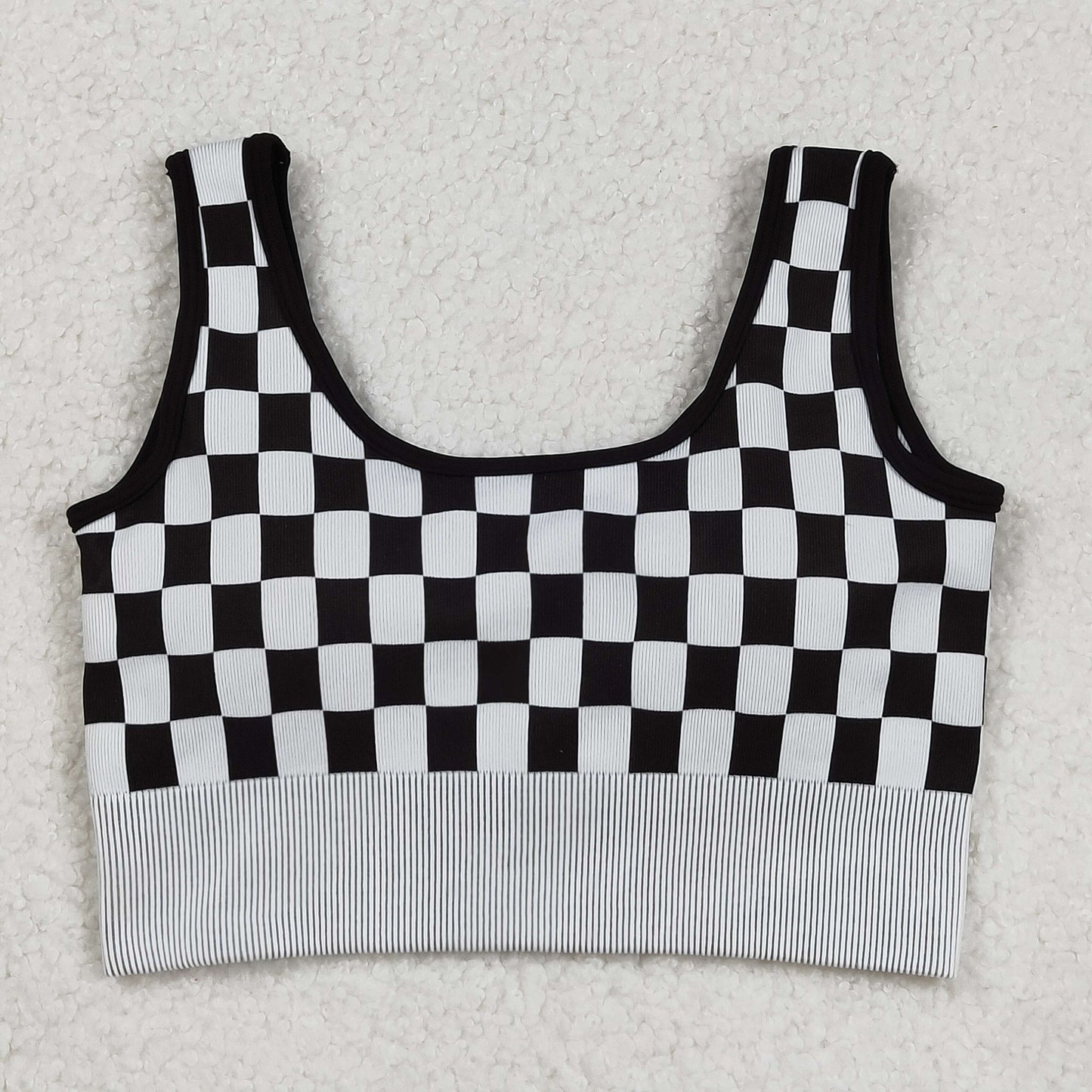 GT1189 Adult Female Black White Plaid Vest High Quality 202509 RTS