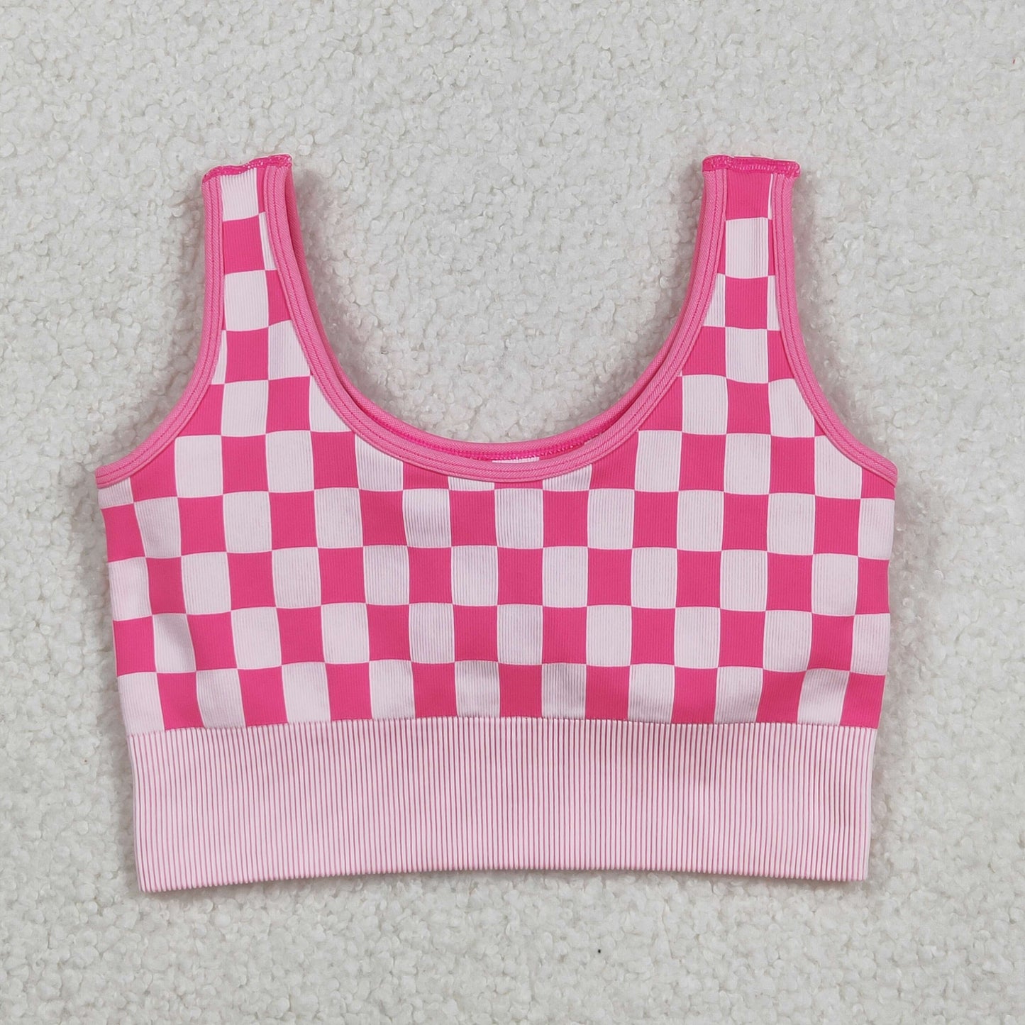 Free Shipping Over 2 KG + GT1190 Adult Female Pink White Plaid Vest High Quality