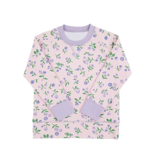 MOQ  8 preorder GT1232 Flower Light Purple Long Sleeve Girls Top 202509
