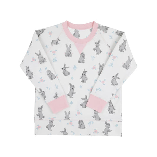 MOQ  8 preorder GT1233 Easter Bunny Pink White Long Sleeve Girls Top 202509