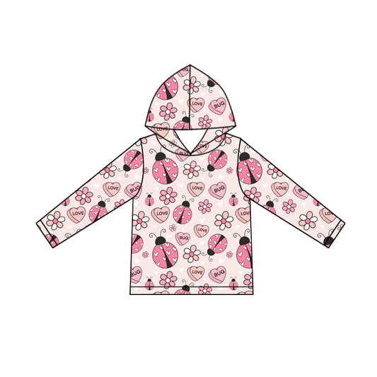 MOQ 8 preorder GT1242 Valentine's Day Love Flower Hooded Long Sleeve Girls Top 202509