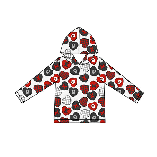 MOQ 8 preorder GT1243 Valentine's Day Love Hooded Long Sleeve Girls Top 202509