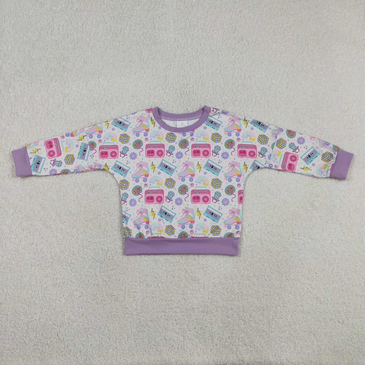 GT1491 CD Magic Cube Roller Skates Purple and White Long Sleeve Girls Tops 202512 RTS