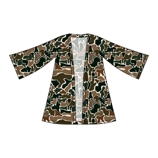 MOQ 5 PCS Preorder GT1500 Brown Green Camouflage Cardigan Long Sleeve Girls Tops 202511