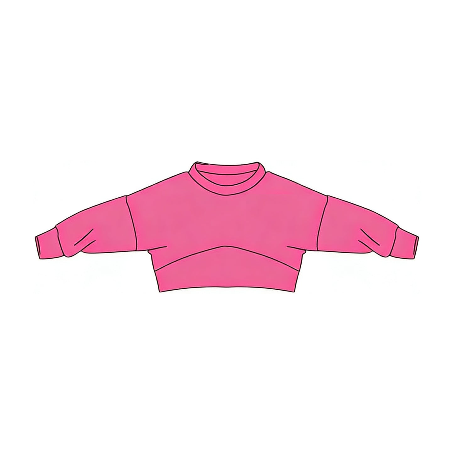 MOQ 5 PCS Preorder GT1557 Solid Rose Red Long Sleeve Girls Tops 202512  (shorter in the front, longer in the back)
