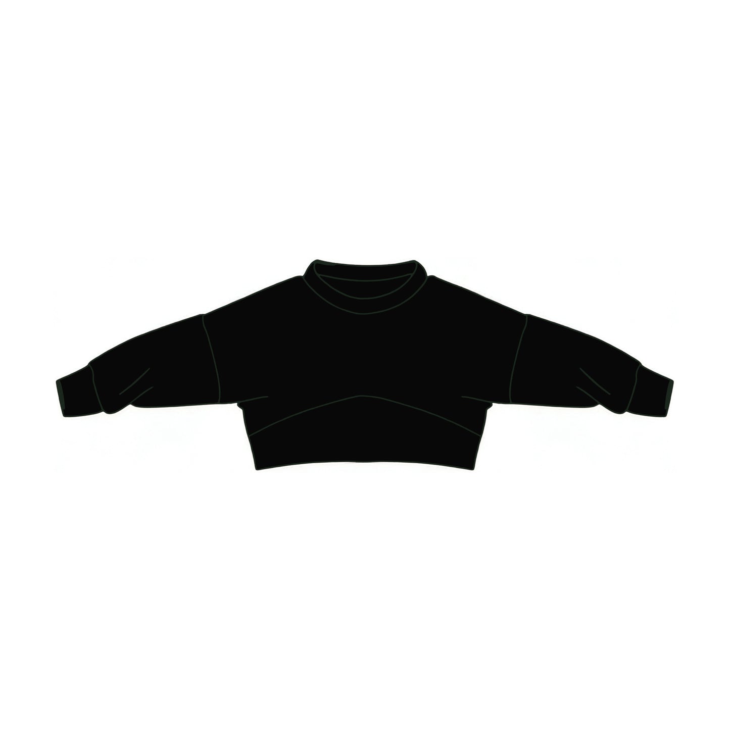 MOQ 5 PCS Preorder GT1558 Solid Black Long Sleeve Girls Tops 202512  (shorter in the front, longer in the back)