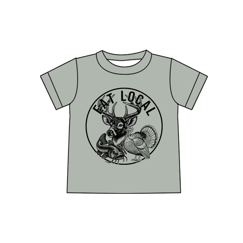 MOQ 5 PCS Preorder GT1563 Adult Female Deer Hunting Gray Green Short Sleeve Top 202512