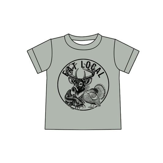 MOQ 5 PCS Preorder GT1563 Adult Female Deer Hunting Gray Green Short Sleeve Top 202512