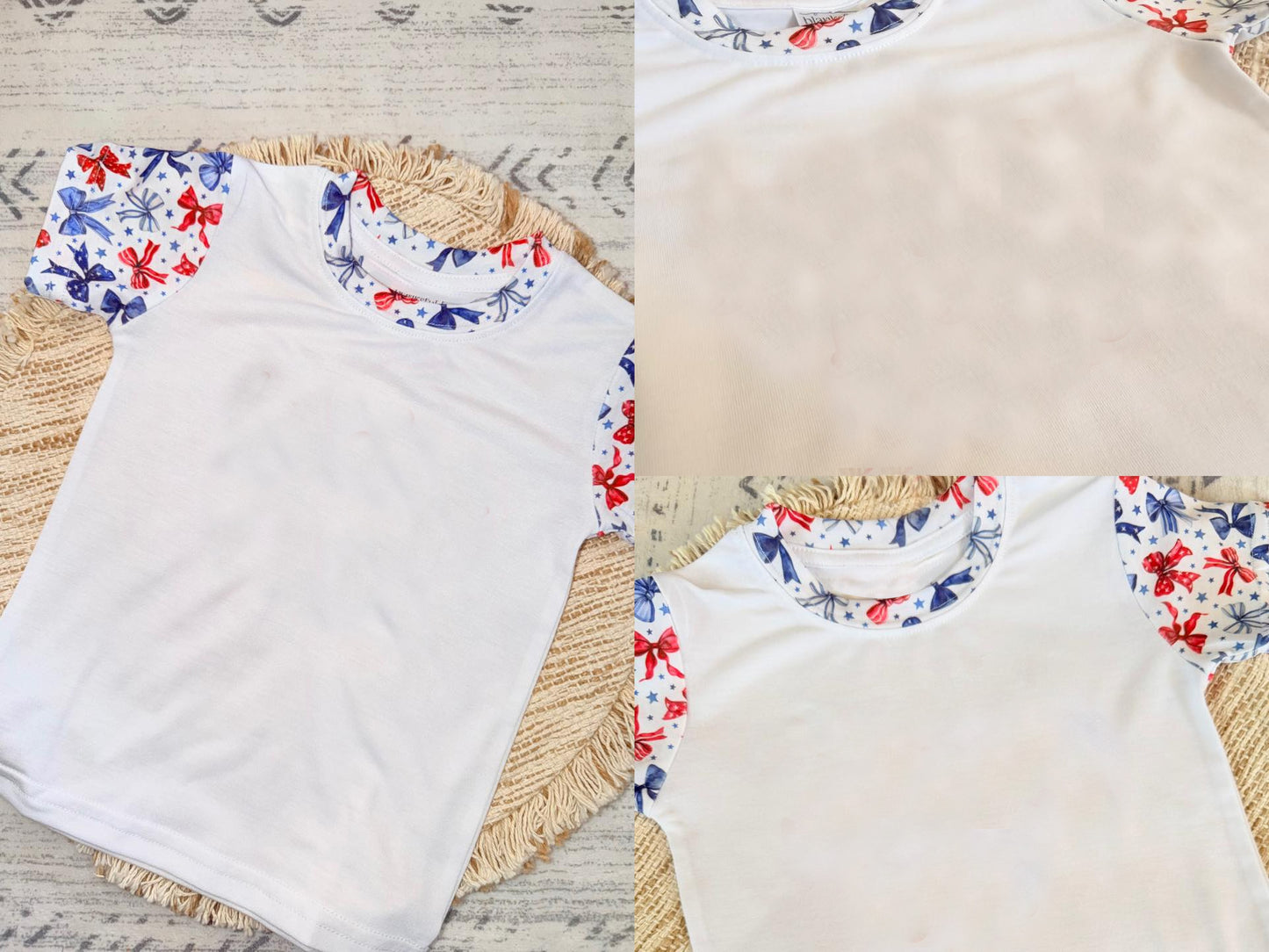 MOQ 5 PCS Preorder GT1618 4th of July Star White Short Sleeve Girls Tops 202603