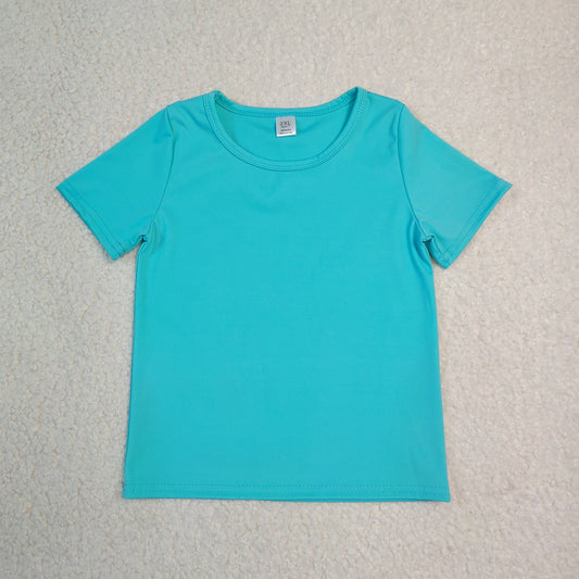 GT1640 Solid Mint Green Short Sleeve Girls Yoga Tops 202607 RTS