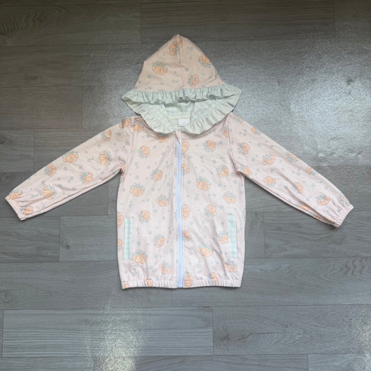 NO MOQ Preorder GT1660 Pumpkin Bows Light Blue Plaid Ruffle Pink Zip Hooded Long Sleeve Girls Tops 202607