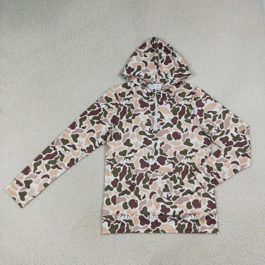 GT1711 Adult Female Deer Hunting Beige Brown Green Camouflage Hooded Zipper Long Sleeve Top 202607 RTS