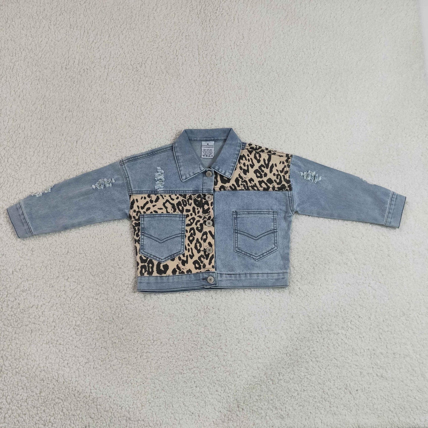 GT1730 Leopard Blue Boy & Girl Denim Jacket