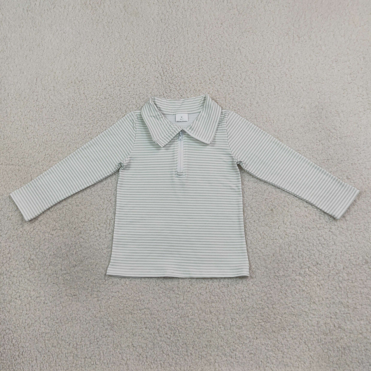 GT1755 Light Blue Stripe Kids Girls Zipper Pullover