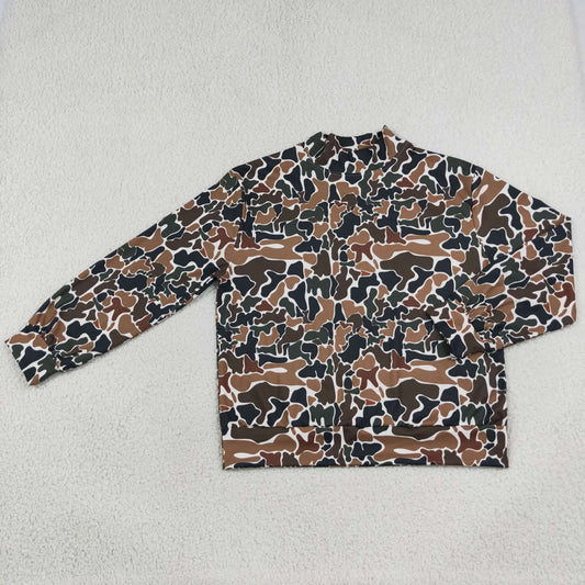 GT1817 Fashion Hunting Camo Middle Neckline Yoga Adult Women's Shirt Pullover