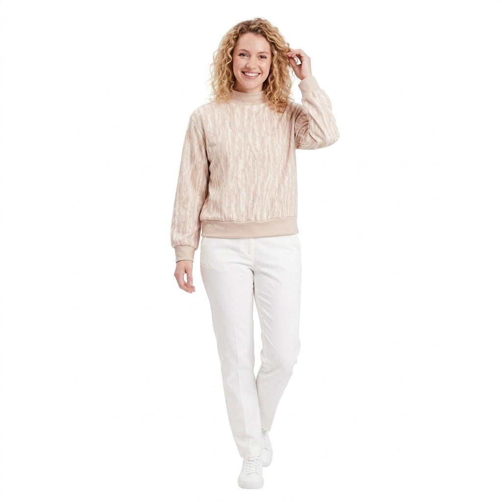 GT1881 Fashion Camo Middle Neckline Women Sweatshirt Yoga Adult's Shirt Pullover